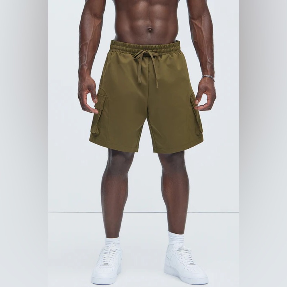 Olive Green Men's Cargo Shorts